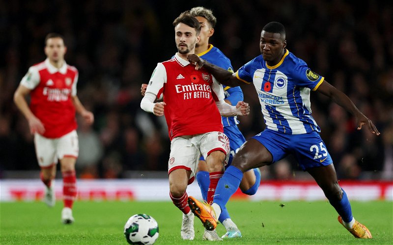Image for Fabio Vieira was dreadful for Arsenal against Brighton